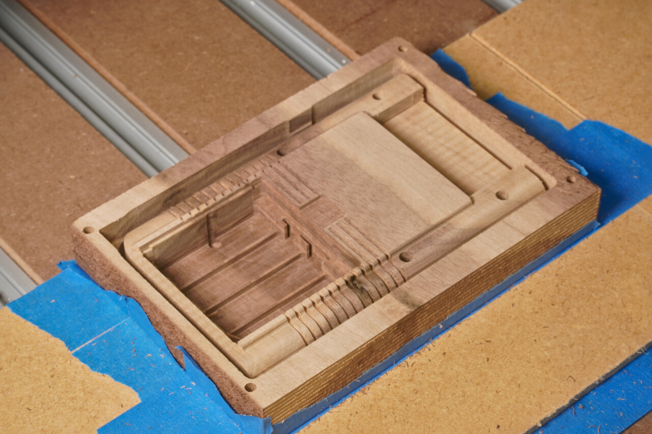 Photo of the workpiece showing the state after toolpath A06.