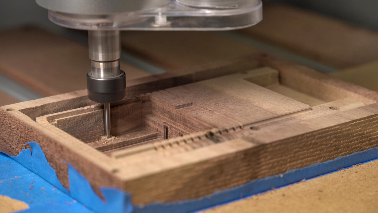 Photo of the workpiece showing the state after toolpath A07.
