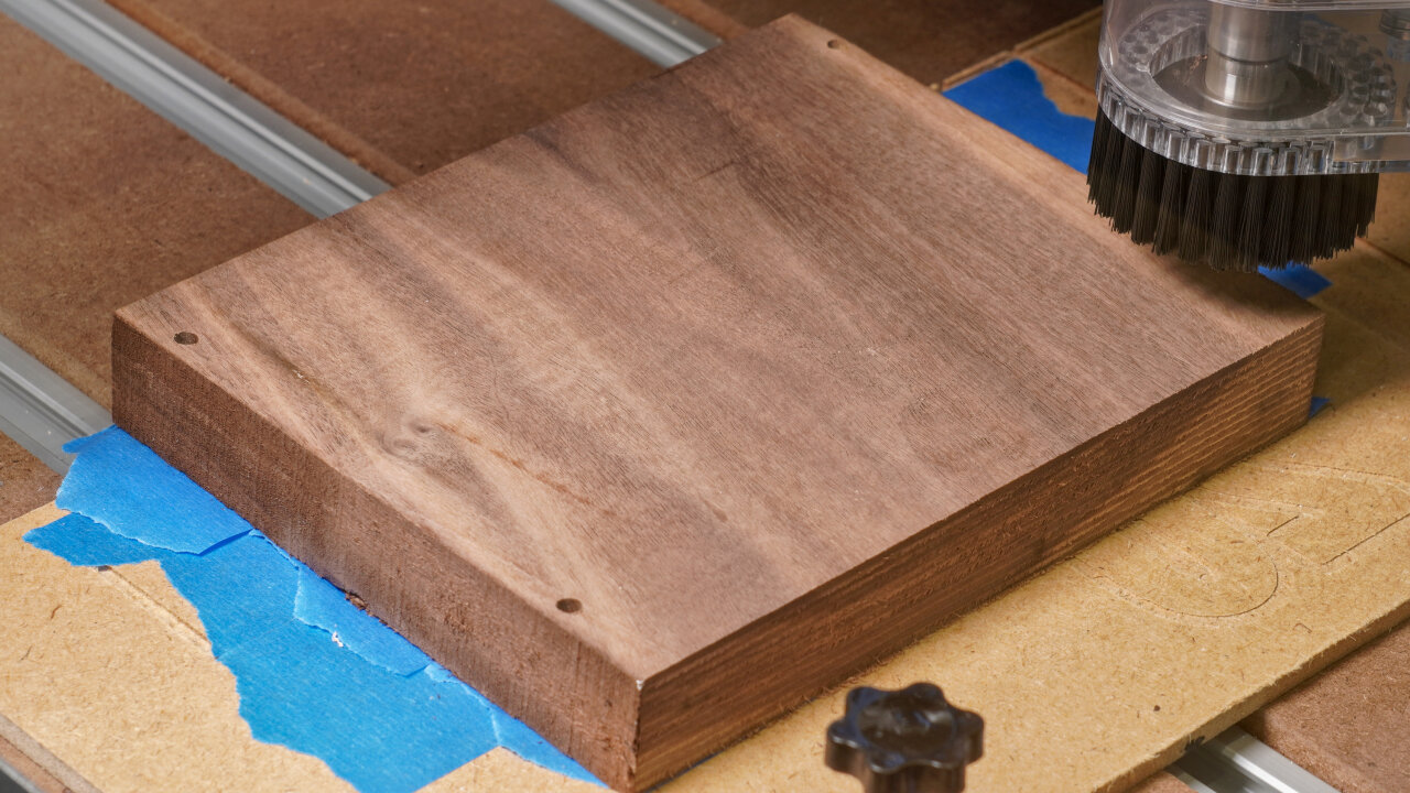 Photo of the workpiece showing the state after toolpath C01.