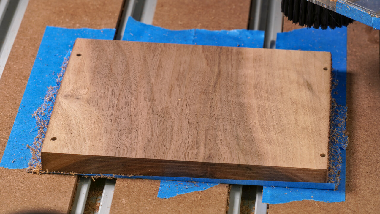 Photo of the workpiece showing the state after toolpath D01.