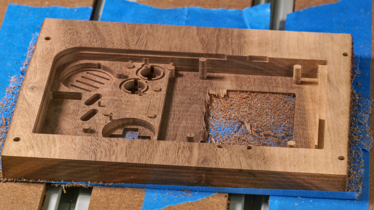 Photo of the workpiece showing the state after toolpath D03.