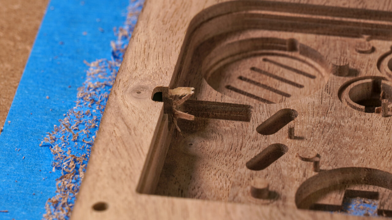 Photo of the workpiece showing the state after toolpath D04.