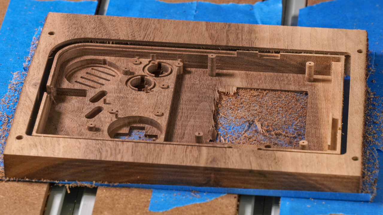 Photo of the workpiece showing the state after toolpath D06.
